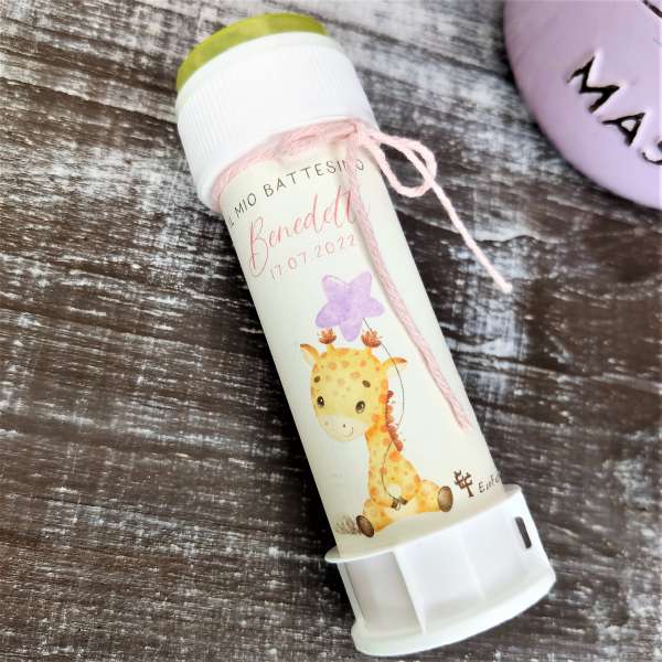 segnaposto bolle di sapone battesimo bimba
